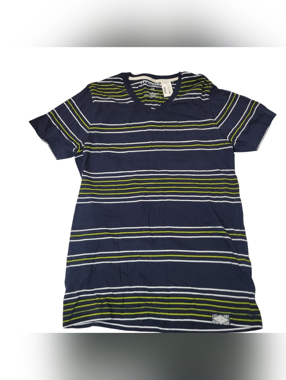 Aeropostale Men’s L Striped V-Neck T-Shirt New